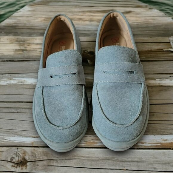 Blondo Waterproof Blue Suede Loafers - Size 7M - Picture 1 of 8
